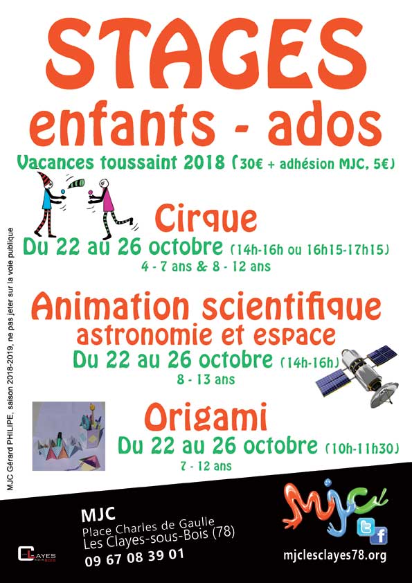 Stages vacances d'automne Stages enfants oct 2018