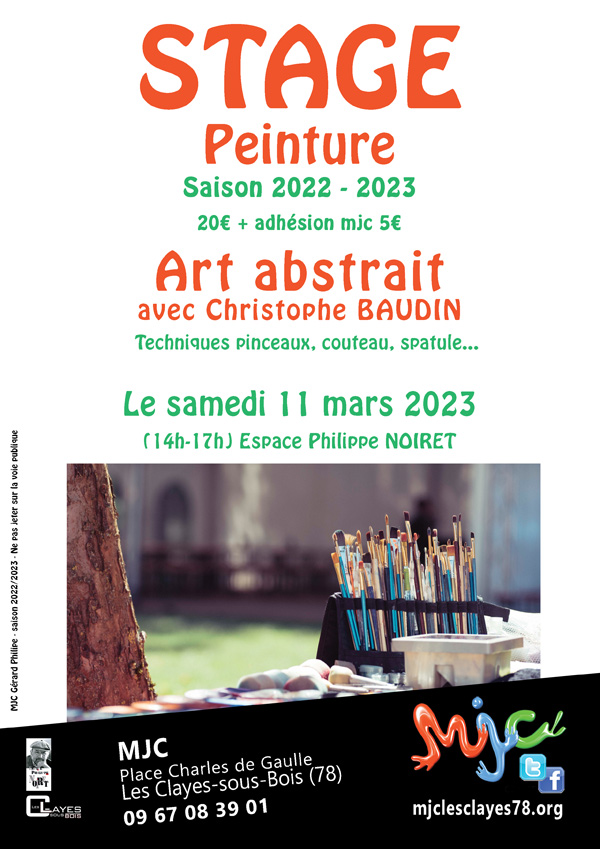 Stage peinture (Art abstrait) Affiche stage art abstrait mars 2023 web01